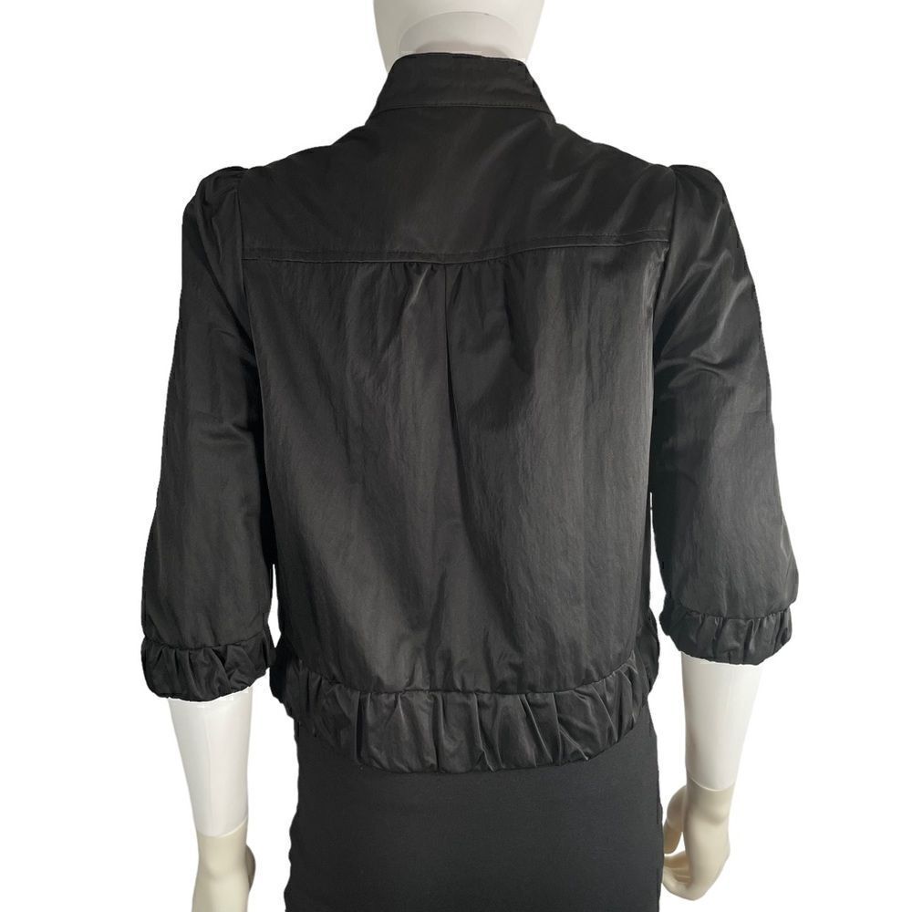 Bizz Black Ruffle Half Sleeve Button Up Jacket - Picture 8 of 12